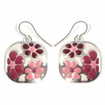 Pendientes Inmaculada Romero Flor Rosa Esmaltada