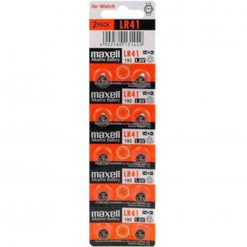 Maxell LR41 Alkaline Button Cell Batteries 1.5V - Pack of 10 Units