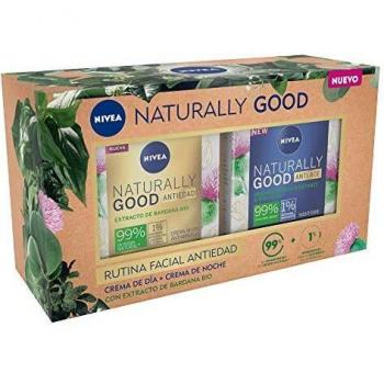 NIVEA Pack Naturally Good Rutina Facial Antiedad, Caja De Regalo Con Crema Reafirmante De Día