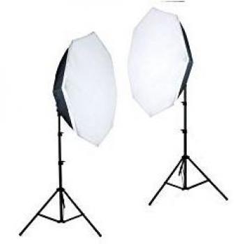 Kit de Iluminación Continua Falcon Eyes LHDK-2B455 con Softbox, 5500K, 2 Piezas