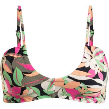 Top de bikini Roxy Beach Classics con estampado de palmeras en color antracita, modelo bralette