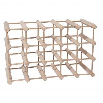 Botellero de Madera Haya Apilable con Capacidad para 20 Botellas, Dimensiones 55.5x27.5x34 cm