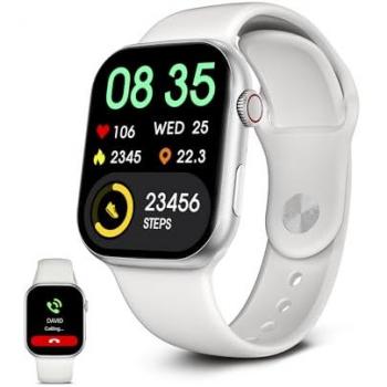 Smartwatch Ksix Urban 5 Blanco - Reloj Inteligente con Pantalla AMOLED 1,96, Autonomía de 5 Días, Modos Deporte y Salud, Manos Libres