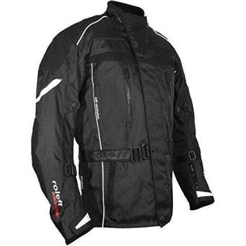 Roleff Racewear Valetta Chaqueta Textil con Detalles de Cuero para Moto, Negro, S