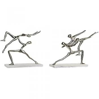 Figura Decorativa DKD Home Decor 8424001857883 43 x 10 x 37 cm Plateado Blanco (2 Unidades)