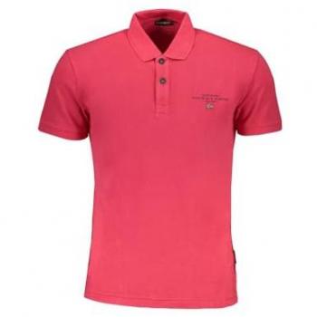 Napapijri Men's Short Sleeve Red Piqué Polo Shirt with Stylish Logo Embroidery