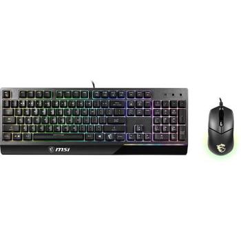 MSI Vigor GK30 Gaming Keyboard and GM11 RGB Wired Mouse Combo - Mechanical Membrane, 6-Zone RGB, Water Repellent, Black