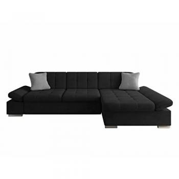Sofá rinconero Comfivo 152 con función de descanso y caja de ropa de cama, 278x161x76cm, Uttario Velvet