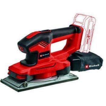 Einhell Lijadora Orbital Inalámbrica TE-OS 18/230 Li Solo, 18V, 11000 RPM, 22000 OPM, Base de Aluminio, Microvelcro, Bolsa