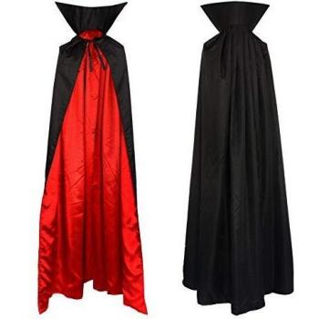 Vampiro Cuello Capa Manto Adultos Negro Rojo Disfraz 1,6m