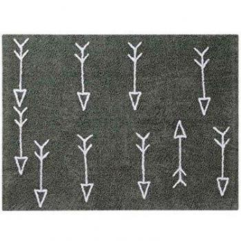 Happy Decor Kids -Alfombra Lavable Arrows 100% Algodón Natural -Gris- 160x120 cm