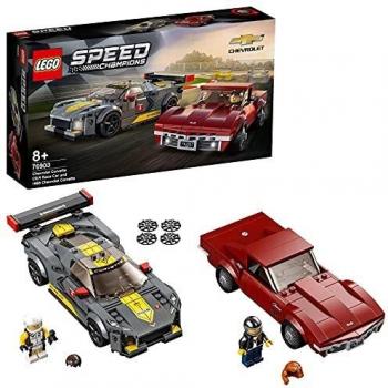LEGO 76903 Speed Champions Deportivo Chevrolet Corvette C8.R y Chevrolet Corvette de 1968, Coche de Juguete para Construir