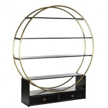 Estantería DKD Home Decor Negro Dorado Metal Álamo 160 x 35 x 180 cm