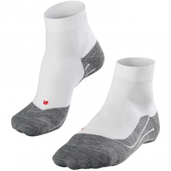 Falke RU4 Endurance Short Running Socks for Men - White/Grey, Size 42-43