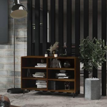 Aparador de aglomerado color roble marrón y madera contrachapada, dimensiones 103,5x35x70 cm, mueble de almacenaje para salón moderno, buffet, armario auxiliar y armario de almacenamiento