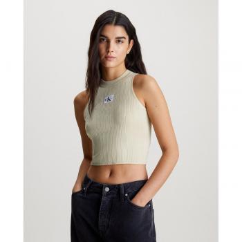 Calvin Klein Jeans - Camiseta Mujer de tirantes de lyocell de canalé suave