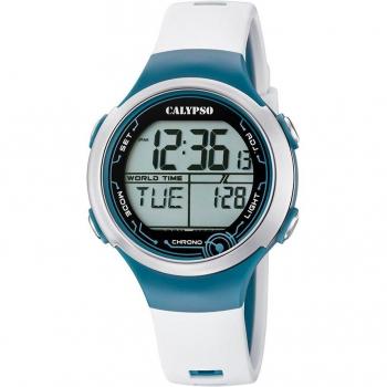 Reloj Calypso Digital Crush K5799/1 Unisex Correa de Caucho Negro Ø 40 mm