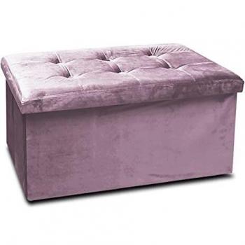 GREATOOL Puff Taburete Plegable de Almacenaje Otomano con Tapa 2 Unidades, 76 x 38 x 38 cm, Taburete Plegable para Almacenaje