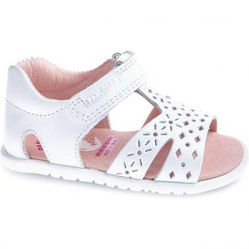 Sandalias Pablosky 037300, cierre de velcro, sello de calidad SEBIOR, sensación pies descalzos, gran flexibilidad, sandalias de bebé niña blancas de piel con cierre adherente
