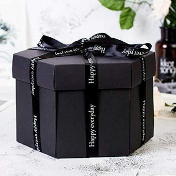 Dankera Caja de Regalo de Explosión Caja de Regalo de Explosión de Bricolaje con 6 Caras Memoria de Amor Álbum de Fotos de Bricolaje Caja Sorpresa Caja de Imagen Explosiva Hecha a Mano