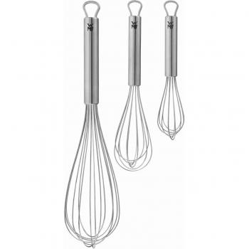Juego de 3 Batidores WMF Profi Plus, Acero Inoxidable Cromargan, Aptos para Lavavajillas, Robustos y Duraderos