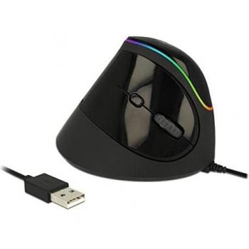Ratón vertical ergonómico USB con iluminación RGB para diestros