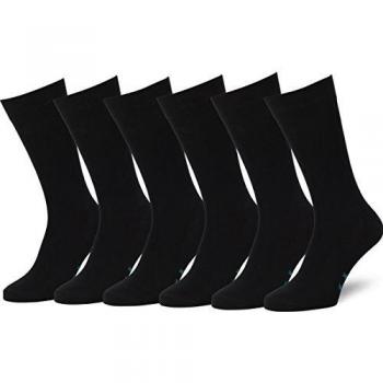 Easton Marlowe 6 PR Calcetines Lisos Negros Hombre, Algodón Peinado - 6pk #3-1, Negro - 39-42 talla de calzado UE