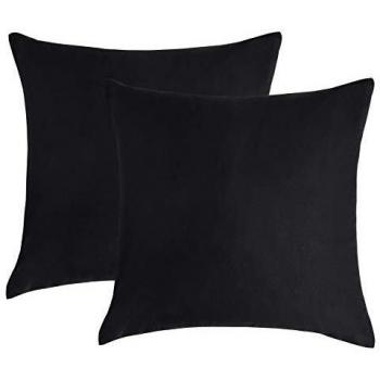 Bedsure Funda Almohada de Microfibra Negro 65x65