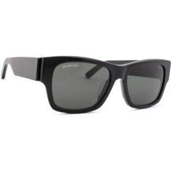 Balenciaga BB0262SA 001 56 Sun Unisex Recycled Acetate Sunglasses, Black, Size: ONE SIZE