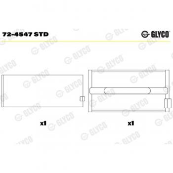 Cojinete de cigüeñal GLYCO 72-4547 STD para FIAT Scudo