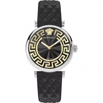 Versace Lady 35mm Black Leather Watch