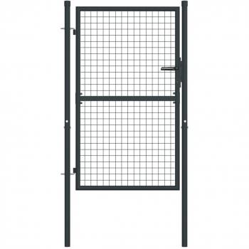 vidaXL Mesh Garden Gate Galvanised Steel 100x175 cm Grey