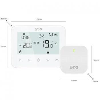 SPC Vesta Thermostat - Termostato Inteligente WiFi para Caldera de Gas con Control por App, Compatible con Alexa/Google, Detección de Ventanas Abiertas, Programable y de Pared - Blanco
