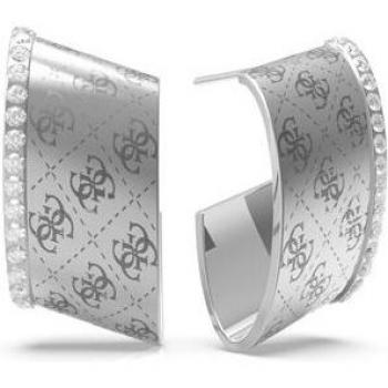 Pendientes Guess Round Harmony de acero plateado