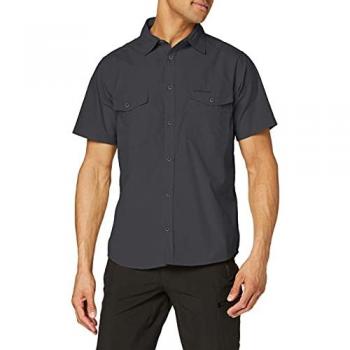 Craghoppers Men's Kiwi Short Sleeved Shirt - Size: Medium, Color: Dark Grey, Type: Hiking Shirt, Fabric: NosiDefense Cotton-Blend