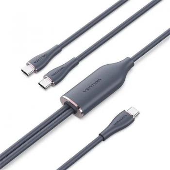 Cable USB Tipo-C Vention CTMBG de Alta Velocidad y Carga Rápida - 1.5m, Color Negro