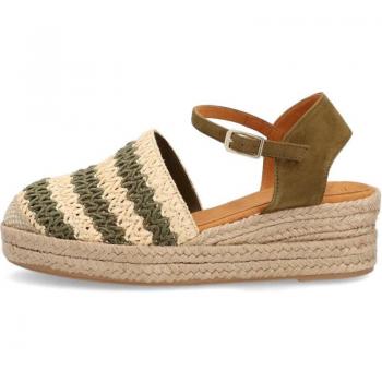 Sandalias con cuña Unisa para mujer en color verde