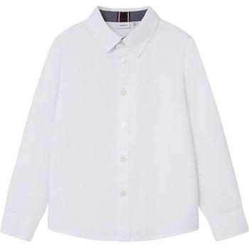 Camisa Infantil Name It Newsa Blanco Brillante Regular Fit 11-12 Años