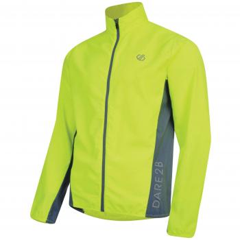 Dare 2b Ablaze Wind Resistant Water Repellent Lightweight Reflective Windshell Chaqueta, Hombre, Fluro Yellow/Meteor Grey, Large