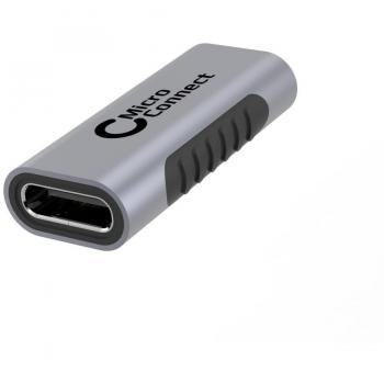 Adaptador USB-C a USB-C Hembra-Hembra Microconnect - Compacto, Portátil, Negro, USB 3.2