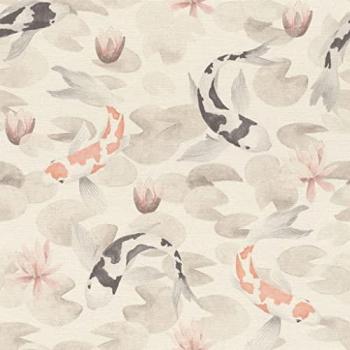 Rasch Kimono Graphic Non-Woven Wallpaper, Washable, Light-Resistant, Animal Pattern, 0.53 x 10.05 m, White