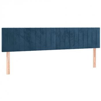 Cabecero con LED de terciopelo azul oscuro 200x5x78/88 cm