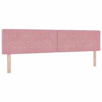 Cabecero LED Rosa 100 cm con Botones de Cristal y Luces de Tir strip de Terciopelo