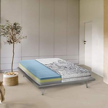 Colchón Individual Wilma de Memory Foam y Waterfoam, Desenfundable, 100% Made in Italy, Antiácaros e Hipoalergénico, 80x190h22 cm