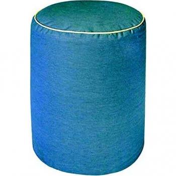 Pouf Seduta Redondo Antideslizante de Algodón y Poliéster Ø40xH50 cm - Color Gris