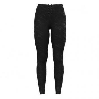 Mallas mujer Odlo ZEROWEIGHT PRINT REFLECTIVE (negro) - Malla ligera y transpirable, diseño reflectante para mayor visibilidad, tejido de secado rápido, ajuste cómodo y ceñido al cuerpo