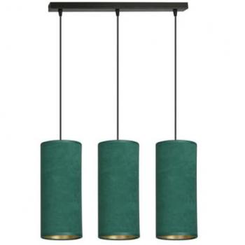 Lámpara de Suspensión Vene EPIKASA, Acero con recubrimiento de polvo y Tejido, Negro y Oro, 102x51x102 cm