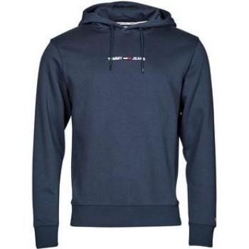 Tommy Jeans Linear Logo Hoodie - Men's Blue Sweatshirt, Size XS