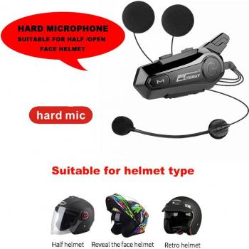 Auriculares Intercomunicadores Inalámbricos para Casco de Moto, Bluetooth 5.0, Altavoz Manos Libres