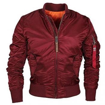 Alpha Industries MA-1 Bomber Jacket Burgundy Regular Fit for Men